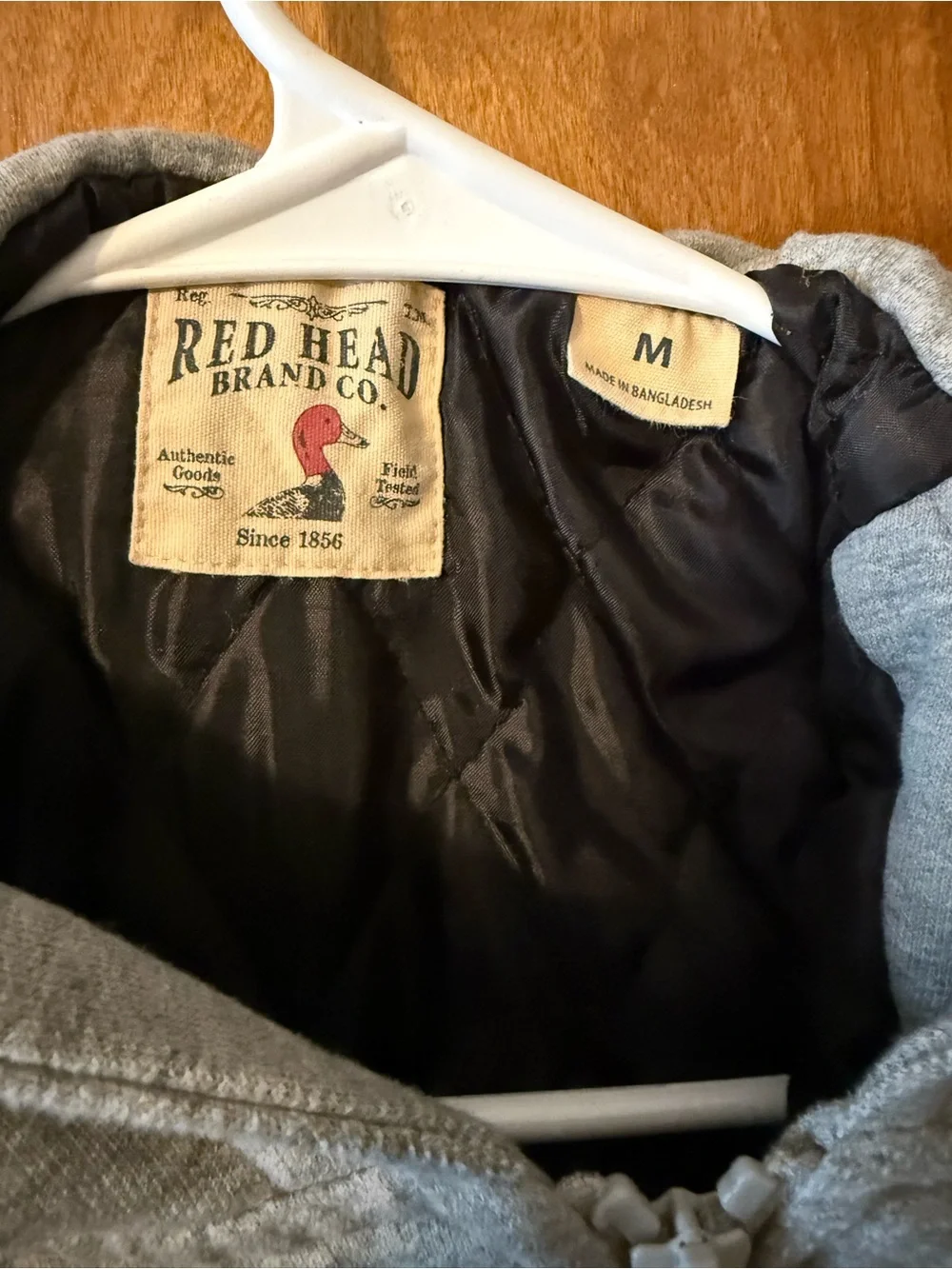 RedHead Quilted Black Jacket with Heather Gray Trim